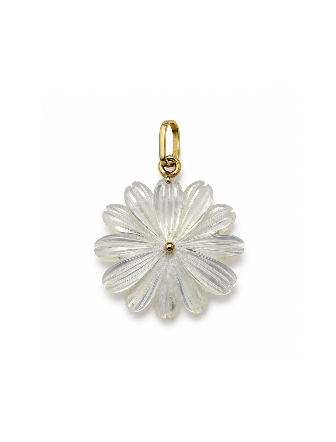 Large Carved Pearl Flower Charm